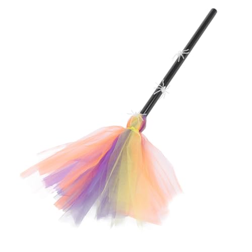 GARIOUANS Leuchtender Halloween Hexenbesen mit Spinnennetzstoff Lustiges Zauberbesen Requisit für Partydeko Robustes Kunststoff Polyester Material für Hexen und Zauberer Cosplay GARIOUANS Leuchtender Halloween Hexenbesen mit Spinnennetzstoff Lustiges Zauberbesen Requisit für Partydeko Robustes Kunststoff Polyester Material für Hexen und Zauberer Cosplay von GARIOUANS