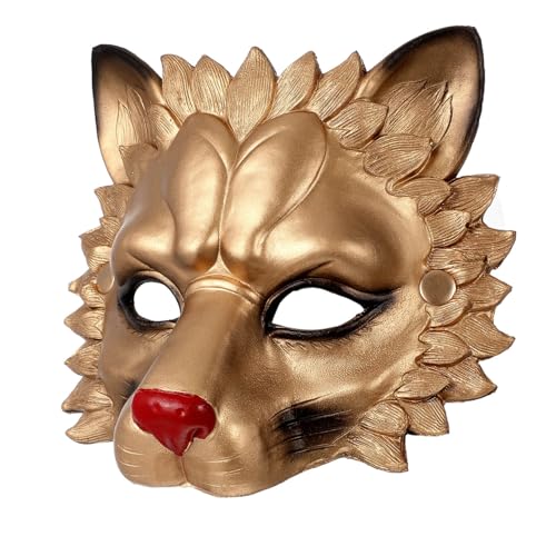 GARIOUANS Löwenmaske Halloween Maske aus Atmungsaktivem PU für Party Erwachsene Maskenball Cosplay Tanzmaske mit Realistischem Design Goldfarben GARIOUANS Löwenmaske Halloween Maske aus Atmungsaktivem PU für Party Erwachsene Maskenball Cosplay Tanzmaske mit Realistischem Design Goldfarben von GARIOUANS