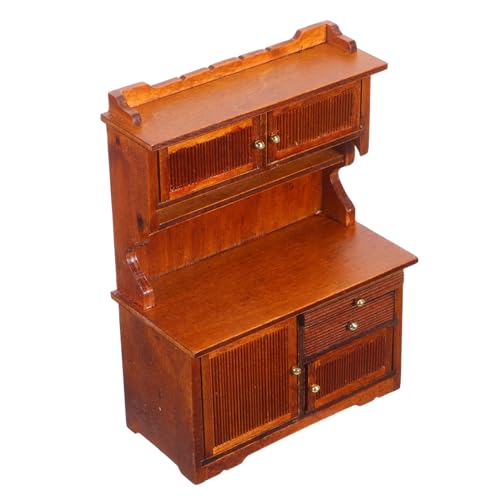 GARIOUANS Maßstab DIY Puppenhaus Schrank Retro Farmhaus Stil Leicht Montierbar Platzsparend Robustes Holz Möbel für Puppenhaus Dekoration von GARIOUANS