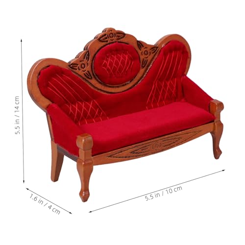 GARIOUANS Maßstab Handgefertigtes Mini Puppenhaus Sofa in Kaffee Realistische Miniaturmöbel für DIY Puppenhaus Wohnzimmer Dekoration von GARIOUANS
