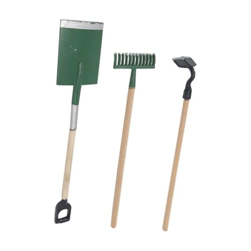 GARIOUANS Maßstab Miniatur Gartenwerkzeug für Puppenhaus Dekoration Mini Schaufel Rechen Grün für Miniatur Szene und GARIOUANS Maßstab Miniatur Gartenwerkzeug für Puppenhaus Dekoration Mini Schaufel Rechen Grün für Miniatur Szene und von GARIOUANS