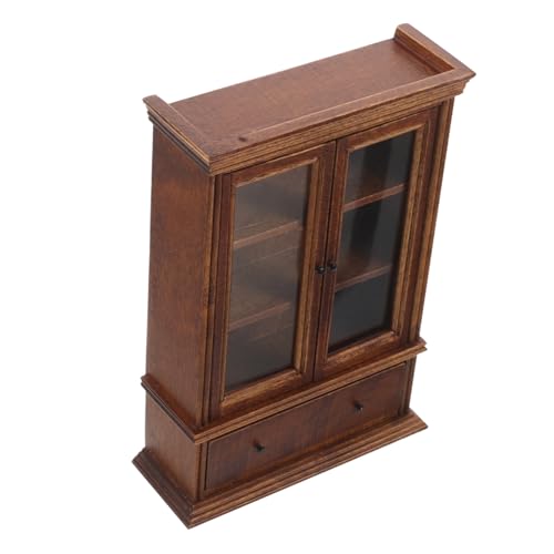 GARIOUANS Maßstab Retro Design Vielseitig Einsetzbar für Puppenhaus Wohnzimmer Schlafzimmer Küche Glatte Oberfläche Kastanienfarbener Dielen Schrank für Kreatives Rollenspiel von GARIOUANS