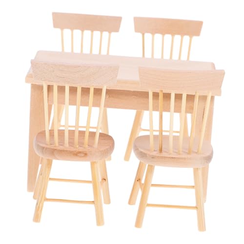 GARIOUANS Maßstab Retro Stil Holzstuhl Sitzmöbel Stabile Langlebige Deko für DIY Bastelbedarf und Puppenhaus Tisch Zubehör Farblich Sortiert Zufällige Farbe von GARIOUANS