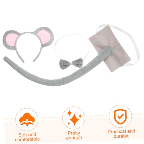 GARIOUANS Mause Kostüm Set Teilig mit Haarreifen Filzschwanz und Schleife Niedliches Tierkostüm Zubehör für Karneval Halloween Cosplay Geburtstagsdeko und Kostümpartys GARIOUANS Mause Kostüm Set Teilig mit Haarreifen Filzschwanz und Schleife Niedliches Tierkostüm Zubehör für Karneval Halloween Cosplay Geburtstagsdeko und Kostümpartys von GARIOUANS