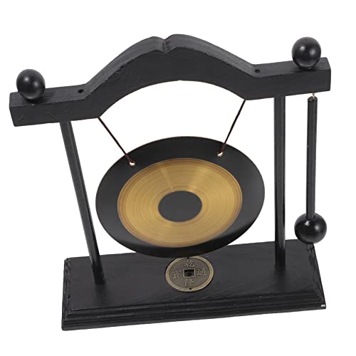 GARIOUANS Messing Gong Tischdekoration Zen Feng Shui Gong mit Holzständer Dekoratives Desktop Ornament Langlebiges Stabiles Feng Shui für Wohnzimmer und Büro von GARIOUANS