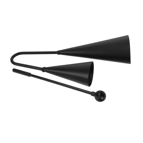 GARIOUANS Metal Doppel Kuhglocke Percussioninstrument mit Stab Zweifarbige Agogo Bell Kindgerechtes Orff Instrument für Rhythmisches Musizieren und Bühnenperformance von GARIOUANS