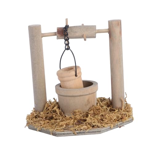 GARIOUANS Mini Garten Wasserbrunnen Dekoration aus Kunststein Langlebiges Miniatur Außengarten Landschaftsmodell Realistische Mikrofigur für DIY Puppenhaus und Feengarten Zubehör von GARIOUANS