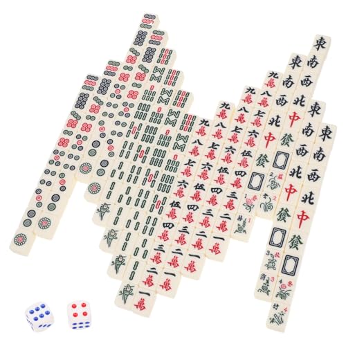 GARIOUANS Mini Mahjong Set Kleine Fliesen Tragbares Reise Mahjong Spielset für Familienpartys Robustes Material Leicht Praktische Aufbewahrung Chinesisches Gesellschaftsspiel von GARIOUANS