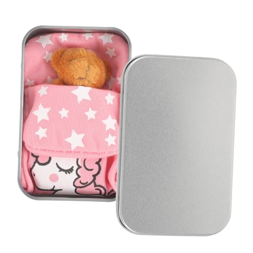 GARIOUANS Mini Plüschbär Dekofigur Weicher Stoffteddy mit Tasche Brauner Mini Bär als Geschenk und Kinderzimmer Deko Geeignet für DIY Basteln und Geburtstagsfeiern von GARIOUANS