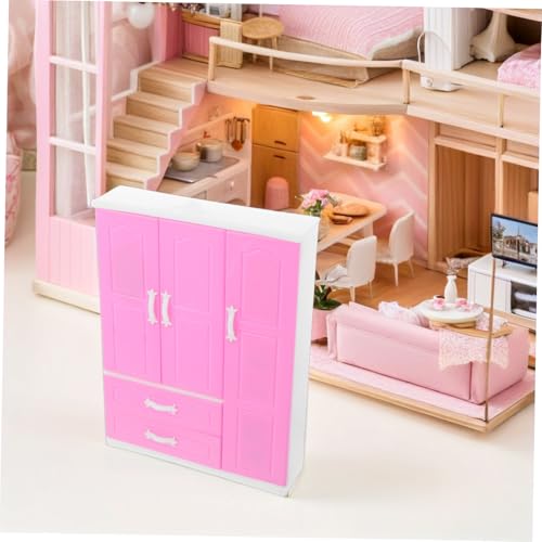 GARIOUANS Mini Princess Garderobe Stellen Sie Sich vor, Sie Requisiten Puppenhaus Kleiderschrank Mini-Kleiderschrank unfertige Puppenhausmöbel Puppenzubehör-Spielset Plastik Rosa GARIOUANS Mini Princess Garderobe Stellen Sie Sich vor, Sie Requisiten Puppenhaus Kleiderschrank Mini-Kleiderschrank unfertige Puppenhausmöbel Puppenzubehör-Spielset Plastik Rosa von GARIOUANS