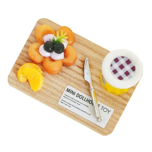 GARIOUANS Mini- -Schneidebrett Puppenhaus Zubehör Modell Puppenhaus-Prop Miniatur Flasche Trinken Mini-Schneidebrett für Kinderversorgung Harz Colorful von GARIOUANS