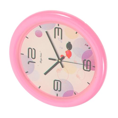 GARIOUANS Mini-Wandmontage Puppenhauszubehör Zubehör für Puppenhäuser Puppenhausmöbel Puppenhaus-Miniaturen Miniatur-Hängeuhr Mini- -Ornament-Miniaturen kleine Wanduhr Harz Rosa von GARIOUANS