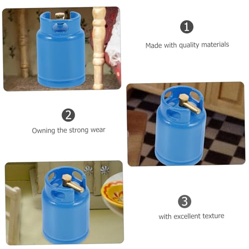 GARIOUANS Miniatur Gasflasche Modell Küchenzubehör Puppenhaus Deko Micro Landschaft DIY Küchenaccessoire Blau für Puppenhausküche Sammler und Bastler von GARIOUANS