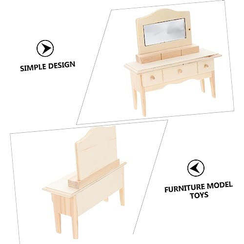 GARIOUANS Miniatur Holz Möbel Modell Schminktisch DIY Puppenhaus Zubehör Kleine Hausdeko Robust Langlebig für Mini Haus Wohnzimmer Schlafzimmer GARIOUANS Miniatur Holz Möbel Modell Schminktisch DIY Puppenhaus Zubehör Kleine Hausdeko Robust Langlebig für Mini Haus Wohnzimmer Schlafzimmer von GARIOUANS