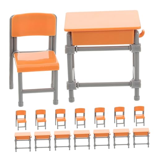 GARIOUANS Miniatur Klassenzimmer Möbel Set mit Schulbank und Stühlen Realistische Puppenhaus Möbel für Rollenspiele und Mini Hobby Tisch Detailreiches Puppenhaus Zubehör GARIOUANS Miniatur Klassenzimmer Möbel Set mit Schulbank und Stühlen Realistische Puppenhaus Möbel für Rollenspiele und Mini Hobby Tisch Detailreiches Puppenhaus Zubehör von GARIOUANS