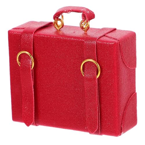 GARIOUANS Miniatur Koffer Deko Puppenhaus Zubehör Rote Miniatur Storage Box mit Feiner Verarbeitung und Glatter Oberfläche für Realistische Mini Haus Szenen GARIOUANS Miniatur Koffer Deko Puppenhaus Zubehör Rote Miniatur Storage Box mit Feiner Verarbeitung und Glatter Oberfläche für Realistische Mini Haus Szenen von GARIOUANS