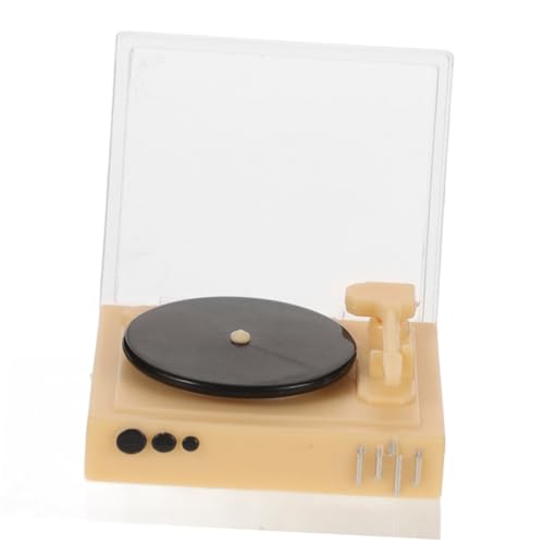 GARIOUANS Miniatur Puppenhaus Cd Player Modell Realistische Mini Elektrogerät Dekoration Detailgetreuer Retro Plattenspieler für Puppenmöbel Langlebiges Sicheres Material für Miniatur Szenen von GARIOUANS