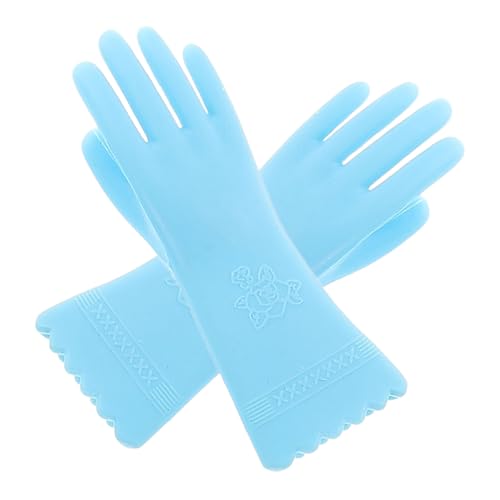 GARIOUANS Miniatur Puppenhaus Handschuhe Winzige Blaue DIY Requisiten für Puppenhaus Szene Detaillierte Miniatur Reinigungs Handschuhe Zubehör Langlebig und Vielseitig für Kreatives von GARIOUANS