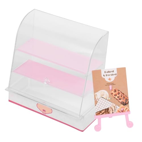 GARIOUANS Miniatur Puppenhaus Kuchen Vitrine Mini Backwaren Schrank Dekoration für Spielküche Realistisches Modell mit Zufälliger Speisekarte Rosa GARIOUANS Miniatur Puppenhaus Kuchen Vitrine Mini Backwaren Schrank Dekoration für Spielküche Realistisches Modell mit Zufälliger Speisekarte Rosa von GARIOUANS