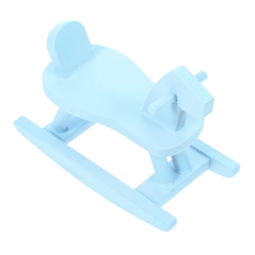 GARIOUANS Miniatur Puppenhaus Möbel Holz Schaukelpferd Ornament Realistisches Mini Rocking Horse Dekoration Robustes Leichtes Design für Puppenhaus Zubehör und Mikro Landschaft von GARIOUANS