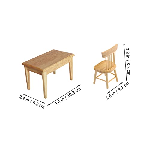GARIOUANS Miniatur Puppenhaus Möbel Teiliges aus Holz Mini Schreibtisch und Stühle Naturfarbene Miniaturmöbel für Wohnzimmer Schlafzimmer und Kinderzimmer Dekoration GARIOUANS Miniatur Puppenhaus Möbel Teiliges aus Holz Mini Schreibtisch und Stühle Naturfarbene Miniaturmöbel für Wohnzimmer Schlafzimmer und Kinderzimmer Dekoration von GARIOUANS