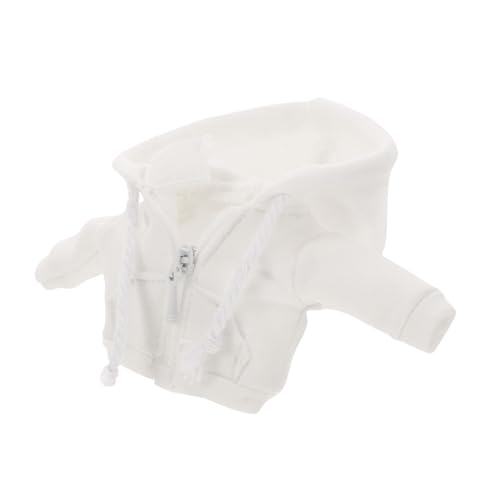 GARIOUANS Miniatur Puppenkleidung Hoodie Weiß Süßer Kleiner Kapuzenpullover für DIY Puppenhaus Vielseitige Anziehmode für Kleine Puppen Detailreiche Mini Außenjacke Modisches Puppenkostüm von GARIOUANS