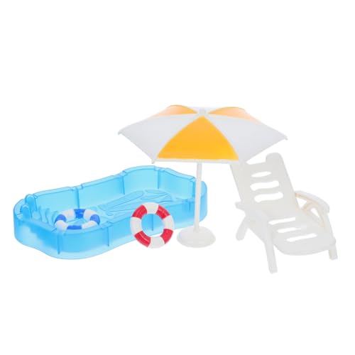 GARIOUANS Miniatur Schwimmbecken für Puppenhaus Teiliges Strandstuhl und Sonnenschirm Modell Dekoratives Tragbares für DIY Garten Vielseitig Einsetzbar GARIOUANS Miniatur Schwimmbecken für Puppenhaus Teiliges Strandstuhl und Sonnenschirm Modell Dekoratives Tragbares für DIY Garten Vielseitig Einsetzbar von GARIOUANS