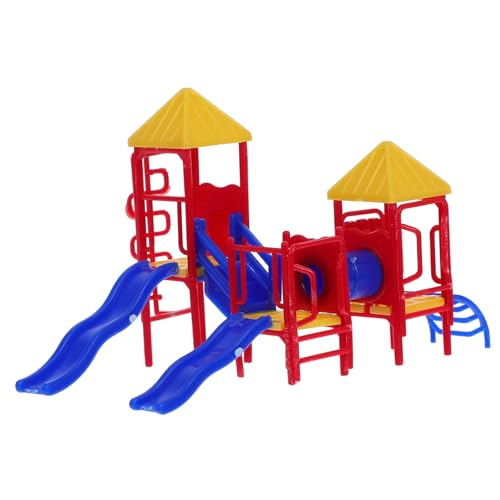 GARIOUANS Miniatur Spielplatz Modell aus Langlebigem Kunststoff Glatte Kanten Kleiner Outdoor Rutschbahn Miniatur Dollhouse Zubehör Platzsparend für Kinderzimmer und von GARIOUANS