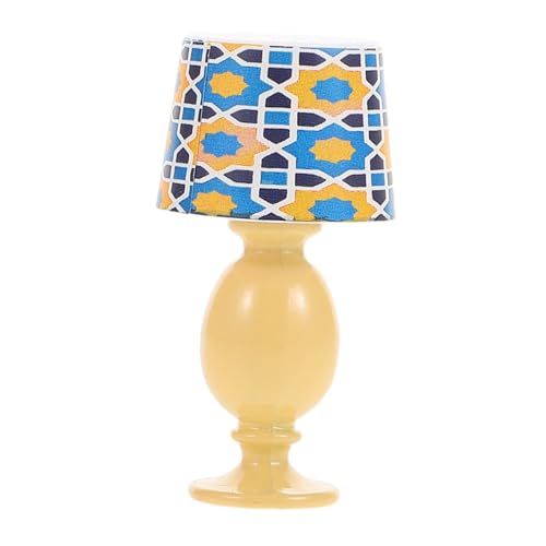 GARIOUANS Miniatur Tischlampe im Mediterranen Stil Kleine Dekorative Lampe für Puppenhaus Perfektes Zubehör für Arbeitszimmer Elegante Beleuchtung mit Floralem Muster von GARIOUANS