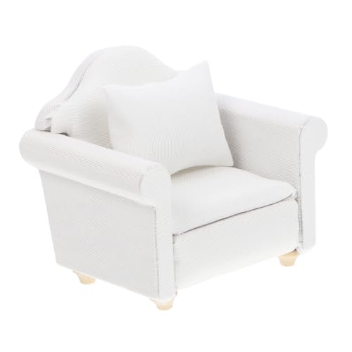 GARIOUANS Miniatur Weißes Europäisches Mini Sofa mit Kissen Holz und Baumwollmaterial Puppenhaus Wohnzimmer Dekoration Langlebig Tragbar Geeignet als für Desktop Ornament GARIOUANS Miniatur Weißes Europäisches Mini Sofa mit Kissen Holz und Baumwollmaterial Puppenhaus Wohnzimmer Dekoration Langlebig Tragbar Geeignet als für Desktop Ornament von GARIOUANS