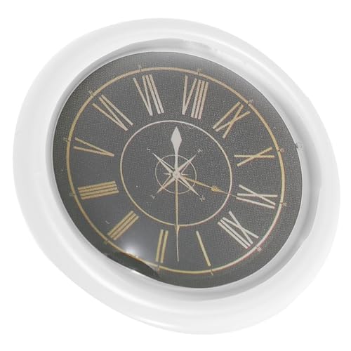 GARIOUANS Miniatur-Zubehör Miniaturen Puppe Dekoration modern klein spielzeuguhr Miniatur-Hausmöbel Miniaturuhr Miniatur-Wanduhrmodell Mini-Mini-Wanduhr Hausbodenuhr winzige Möbel Harz Weiß von GARIOUANS