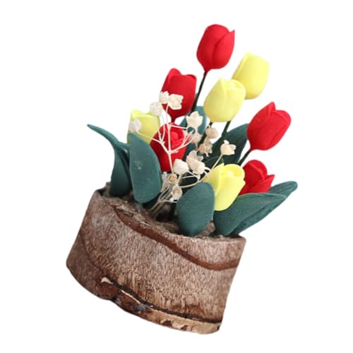 GARIOUANS Miniaturanlagenmodell Dekorationen DIY Dollhouse Puppenhäuser Miniaturen realistisch winzig Mini-Blumentopf Miniatur-Landschaftsdekor Blumenfiguren Miniaturdekoration Harz Bunt von GARIOUANS