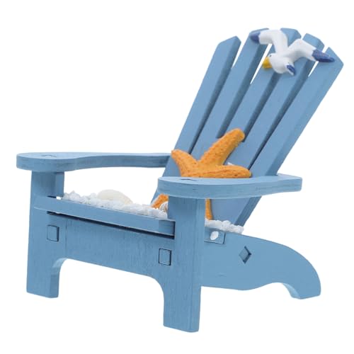 GARIOUANS Miniature Strandstuhl Deko für Puppenhaus Mikrolandschaft Blauer Stil Handgefertigtes Miniaturmöbel Charmante Tischdekoration Geschenkidee für Freunde von GARIOUANS