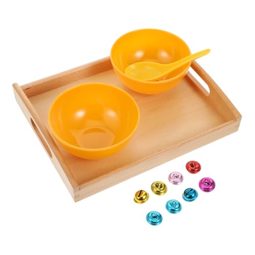 GARIOUANS Montessori Scooping Bell Holz Kindergarten Lernhilfe Bunte Glocken Frühe Hand Auge koordination Sicher Robust Geeignet für Ab Jahren Zufällige Farbe Zufällige Farbe von GARIOUANS