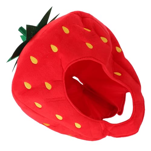 GARIOUANS Niedlicher Erdbeer Hut Kopfbedeckung Party Foto Requisit Weiches Hautfreundliches Material Bequeme Für Bühnenauftritte Cosplay Fasching von GARIOUANS