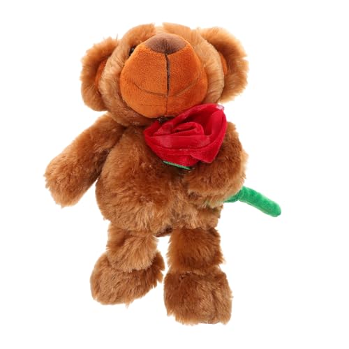 GARIOUANS Plüschbär Valentinstag mit Rose für Freundin Weiches Stofftier für Romantische Geburtstage Süßes Plüschtier für von GARIOUANS