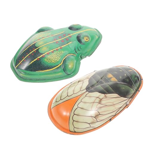 GARIOUANS Nostalgisches Teiliges Blechspielzeug mit Miniatur Frosch und Langlebige Zinnfiguren für Retro Deko und Sammler Gestaltete Vintage Spielzeugfiguren aus Eisenblech von GARIOUANS