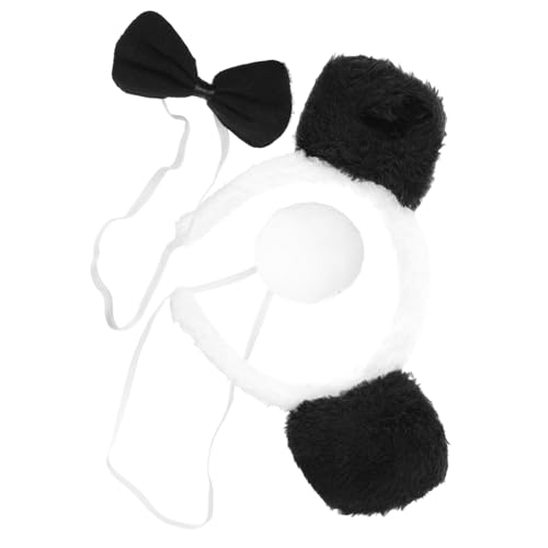 GARIOUANS Panda Kostüm Ohren Haarreif Fliege und Tierkostüm Zubehör für Erwachsene und Cosplay Halloween Party von GARIOUANS