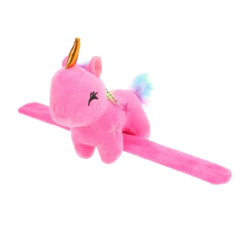 GARIOUANS Plüsch Einhorn Slap Armband Kuscheliges Tier Schnapparmband mit Dekorativem Stofftier Leichtes Kompakt Verstaubares Partyspielzeug für Kindergeburtstag Halloween von GARIOUANS