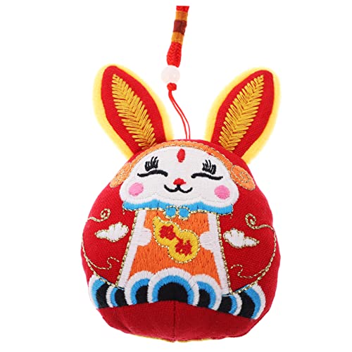GARIOUANS Plüsch Hase Maskottchen Niedliche Zodiac Hasenpuppe Glücksbringer für Jahr des Hasen Dekorationsfigur mit Lanyard Neujahrsfeiern GARIOUANS Plüsch Hase Maskottchen Niedliche Zodiac Hasenpuppe Glücksbringer für Jahr des Hasen Dekorationsfigur mit Lanyard Neujahrsfeiern von GARIOUANS