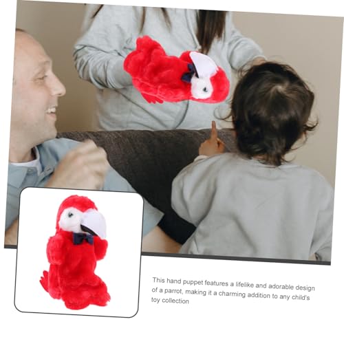 GARIOUANS Plüsch Papagei Handpuppe Kuscheliges Interaktives für Lernspielzeug Motorik Kommunikation Fantasieentwicklung von GARIOUANS