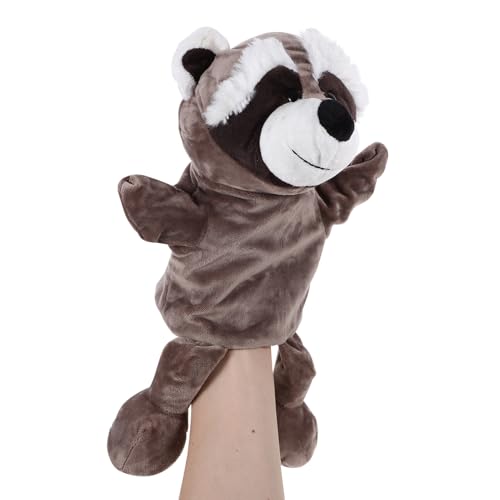 GARIOUANS Plüsch Waschbär Handpuppe Flauschig Kuschelig Interaktives für Erzählspiel Rollenspiel Geschenkidee Stofftier Tierhandpuppe von GARIOUANS