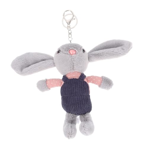 GARIOUANS Plüschhase Schlüsselanhänger Kuscheliges Kaninchen mit Langen Ohren Weicher Anhänger Kurzplüsch Niedliches Overalls Design als Auto und Handtaschenanhänger oder Babypuppe von GARIOUANS
