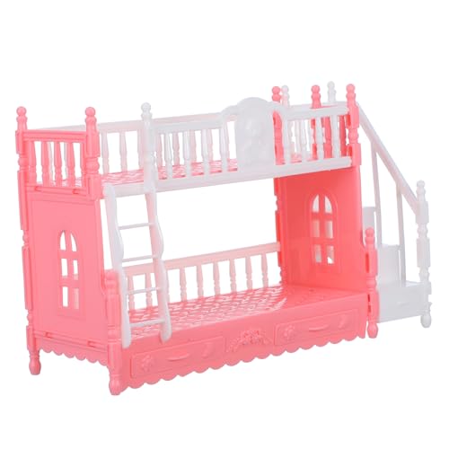 GARIOUANS Prinzessin Puppenbett realistisch Miniatur unser vorgeben Mädchen Kindermöbelzubehör Mini-Puppenhaus-Zubehör Puppenstubenbetten Puppenhaus-Gadgets Puppenhausbett Abs Rosa von GARIOUANS