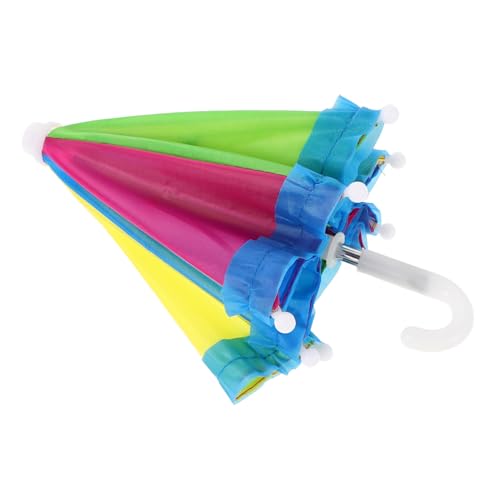 GARIOUANS Puppen Regenschirm Regenbogenfarben Zubehör für Puppenhäuser und Fotografie Weicher und Bequemer Stoff und Ansprechend für Puppen Accessoire von GARIOUANS