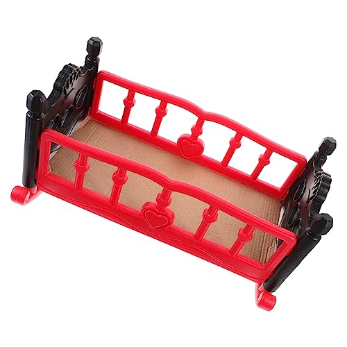 GARIOUANS Puppen-Shaker -Babybett Puppenstubenbetten Miniatur-Puppenstubenbett Puppenhaus-Miniaturen Puppenstubenmöbel Krippe Mädchen Plastik rot GARIOUANS Puppen-Shaker -Babybett Puppenstubenbetten Miniatur-Puppenstubenbett Puppenhaus-Miniaturen Puppenstubenmöbel Krippe Mädchen Plastik rot von GARIOUANS