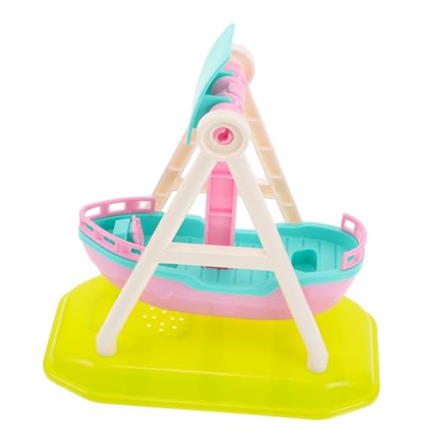 GARIOUANS Puppen-Vergnügungspark Piratenspielzeug für 3-5 Kinderspielzeug Mini-Hausdekoration Mini House Accessory Puppenzubehör Bauen Kinderspielplatz Piratenschiff Plastik von GARIOUANS
