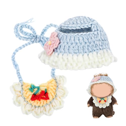 GARIOUANS Puppenkleidung Zubehör Gehäkelte Mütze Stofflätzchen Puppenkleider Set Geeignet für Labubu Weiche Stoffe für Sammler und Kreative GARIOUANS Puppenkleidung Zubehör Gehäkelte Mütze Stofflätzchen Puppenkleider Set Geeignet für Labubu Weiche Stoffe für Sammler und Kreative von GARIOUANS