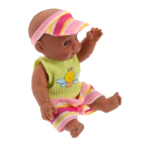 GARIOUANS Realistische Neugeborene Babypuppe Weiche Vinyl Mini Puppen für Afroamerikanische Babypuppen mit Lebensechter Sammeln von GARIOUANS