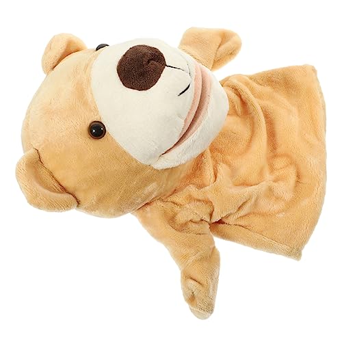 GARIOUANS Realistische Tier Handpuppe Bär mit Beweglichem Mund Weiches Plüschtier für Interaktives Lernspielzeug Fantasie Kommunikation und Eltern Junge Mädchen Interaktion von GARIOUANS